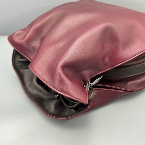 Loewe Flamenco Knot Clutch Calfskin Burgundy