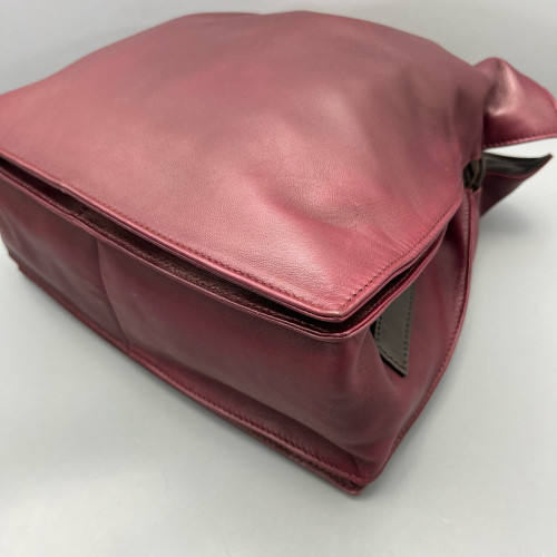 Loewe Flamenco Knot Clutch Calfskin Burgundy