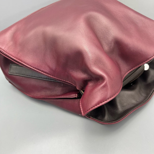 Loewe Flamenco Knot Clutch Calfskin Burgundy