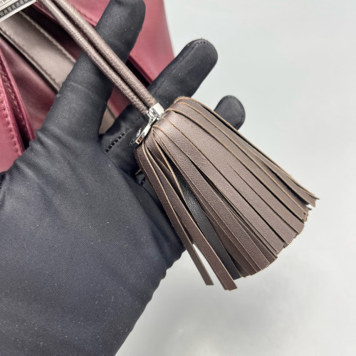 Loewe Flamenco Knot Clutch Calfskin Burgundy