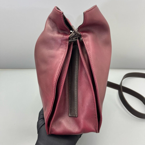 Loewe Flamenco Knot Clutch Calfskin Burgundy