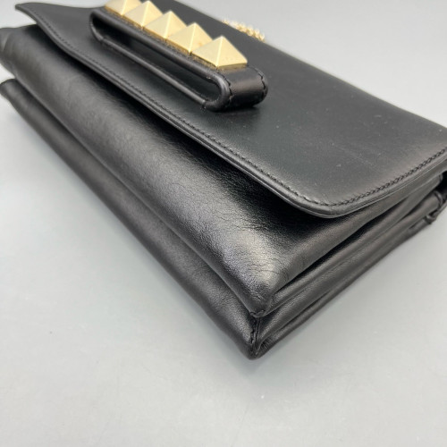 Valentino Rockstud Wallet On Chain WOC Calfskin Black