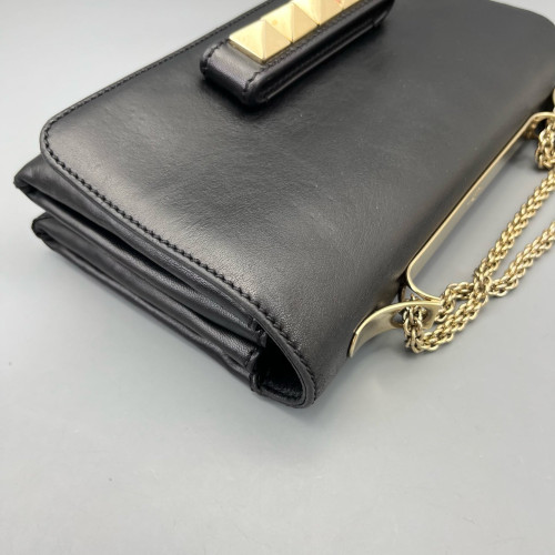 Valentino Rockstud Wallet On Chain WOC Calfskin Black