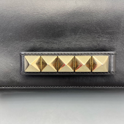 Valentino Rockstud Wallet On Chain WOC Calfskin Black