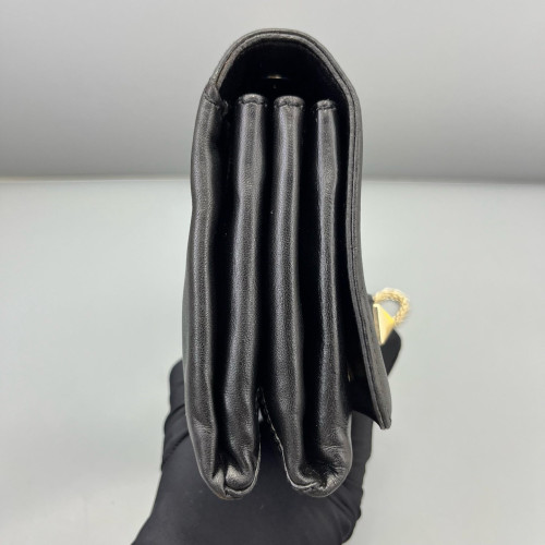 Valentino Rockstud Wallet On Chain WOC Calfskin Black
