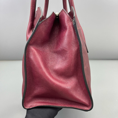 Prada Two-Way Bag Calfskin Burgundy