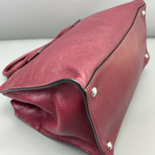 Prada Two-Way Bag Calfskin Burgundy