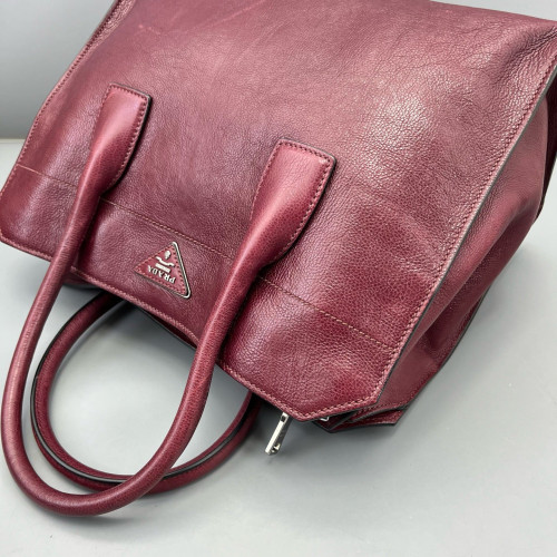 Prada Two-Way Bag Calfskin Burgundy