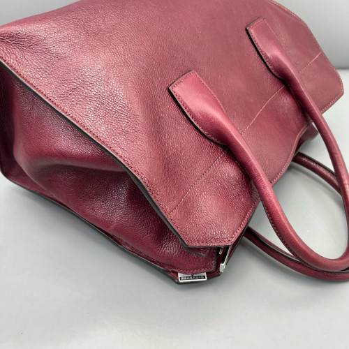 Prada Two-Way Bag Calfskin Burgundy