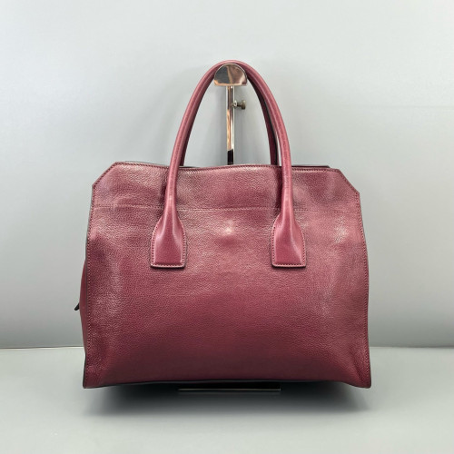Prada Two-Way Bag Calfskin Burgundy