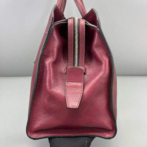 Prada Two-Way Bag Calfskin Burgundy