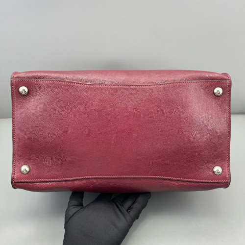 Prada Two-Way Bag Calfskin Burgundy