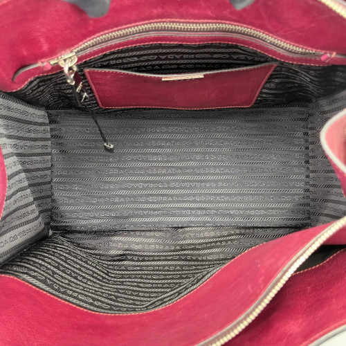 Prada Two-Way Bag Calfskin Burgundy