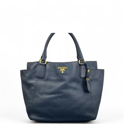 Prada Handbag Grained Calfskin Dark Blue