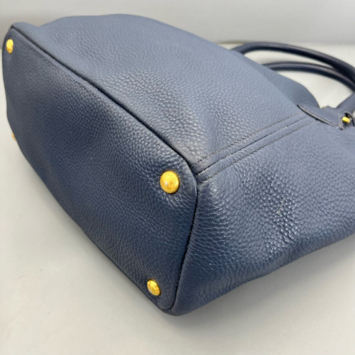 Prada Handbag Grained Calfskin Dark Blue