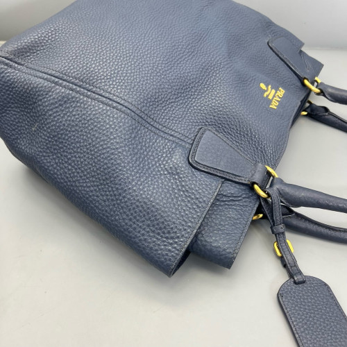 Prada Handbag Grained Calfskin Dark Blue
