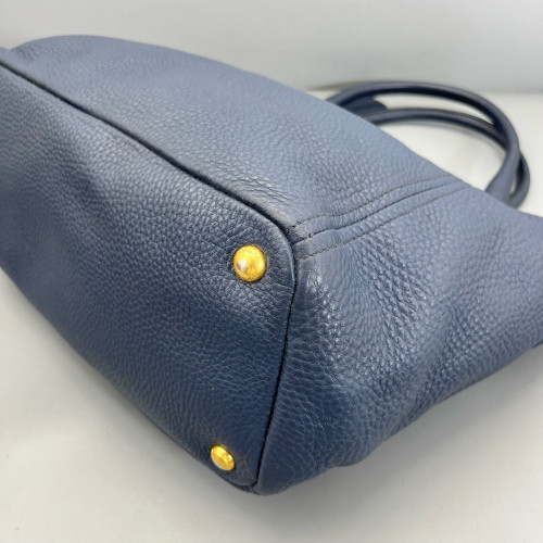 Prada Handbag Grained Calfskin Dark Blue