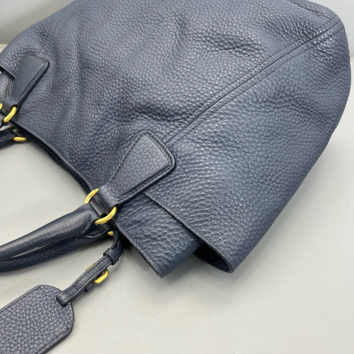 Prada Handbag Grained Calfskin Dark Blue