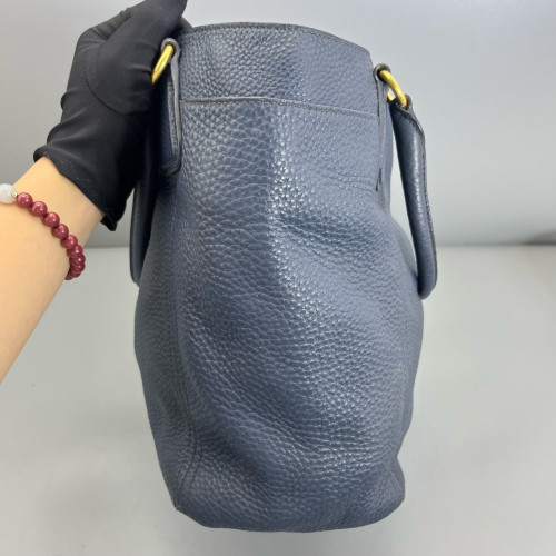 Prada Handbag Grained Calfskin Dark Blue
