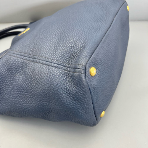 Prada Handbag Grained Calfskin Dark Blue