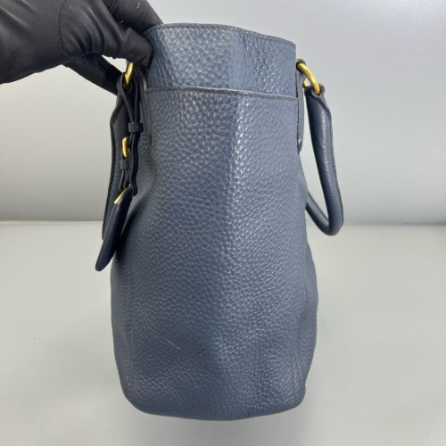 Prada Handbag Grained Calfskin Dark Blue