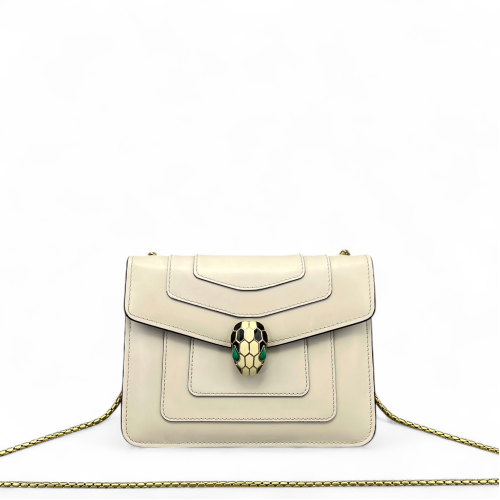Bvlgari Small Serpenti Forever Shoulder Bag Calfskin White