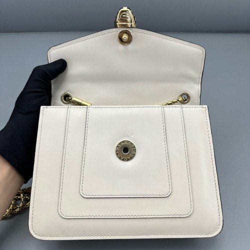Bvlgari Small Serpenti Forever Shoulder Bag Calfskin White