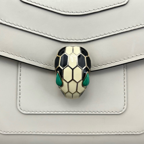 Bvlgari Small Serpenti Forever Shoulder Bag Calfskin White