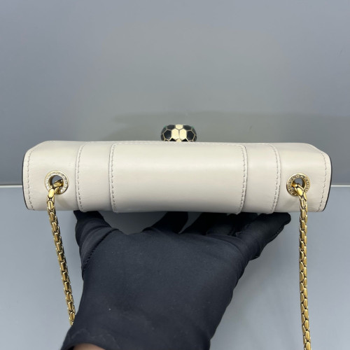 Bvlgari Small Serpenti Forever Shoulder Bag Calfskin White