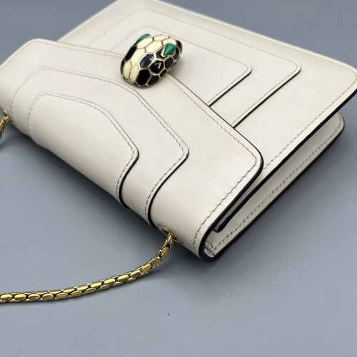 Bvlgari Small Serpenti Forever Shoulder Bag Calfskin White