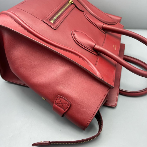 Celine Medium Luggage Phantom Calfskin Burgundy