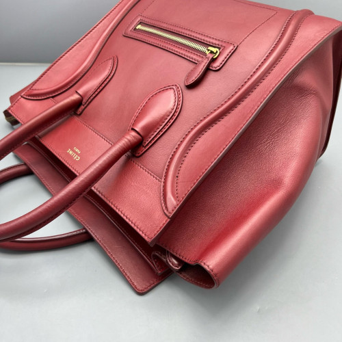Celine Medium Luggage Phantom Calfskin Burgundy