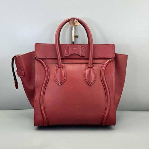 Celine Medium Luggage Phantom Calfskin Burgundy