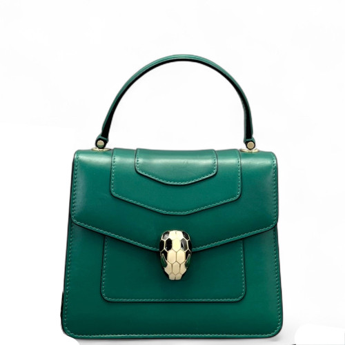Bvlgari Small Serpenti Forever Top Handle Bag Calfskin Green