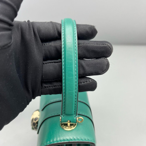Bvlgari Small Serpenti Forever Top Handle Bag Calfskin Green