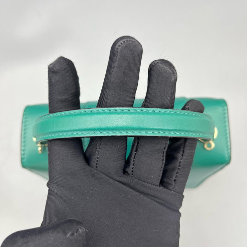 Bvlgari Small Serpenti Forever Top Handle Bag Calfskin Green