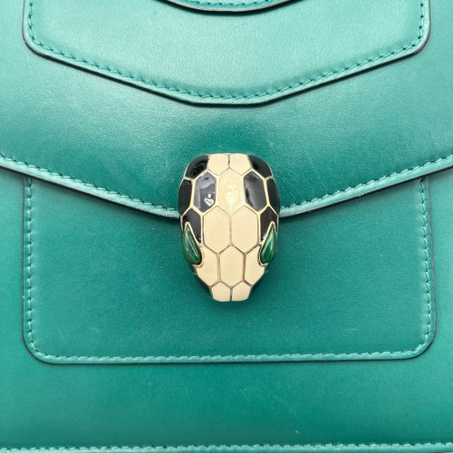 Bvlgari Small Serpenti Forever Top Handle Bag Calfskin Green