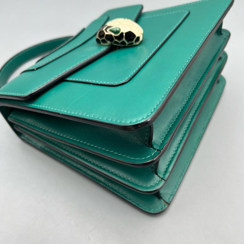 Bvlgari Small Serpenti Forever Top Handle Bag Calfskin Green