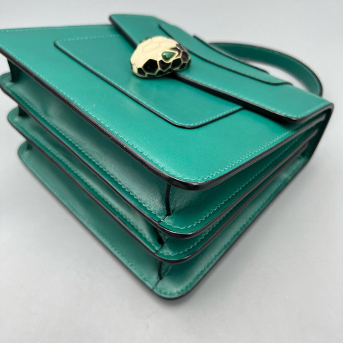 Bvlgari Small Serpenti Forever Top Handle Bag Calfskin Green