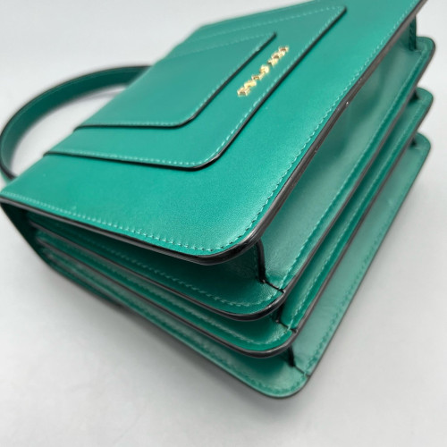 Bvlgari Small Serpenti Forever Top Handle Bag Calfskin Green
