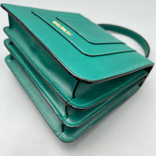 Bvlgari Small Serpenti Forever Top Handle Bag Calfskin Green