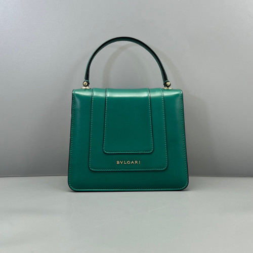 Bvlgari Small Serpenti Forever Top Handle Bag Calfskin Green