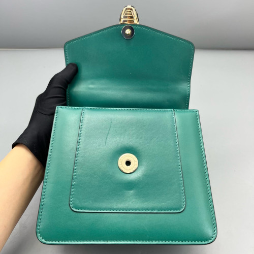 Bvlgari Small Serpenti Forever Top Handle Bag Calfskin Green