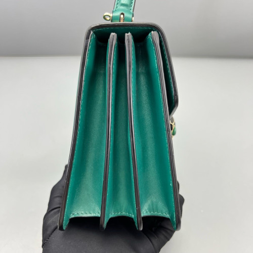 Bvlgari Small Serpenti Forever Top Handle Bag Calfskin Green