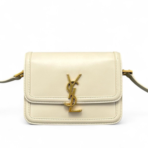 Yves Saint Laurent Medium Solferino Calfskin White