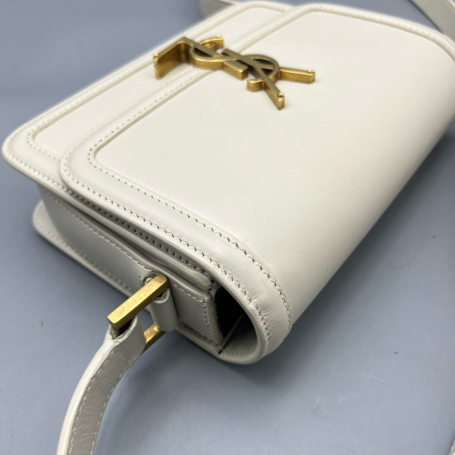 Yves Saint Laurent Medium Solferino Calfskin White
