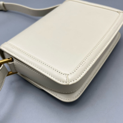 Yves Saint Laurent Medium Solferino Calfskin White