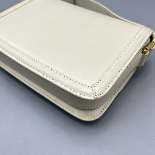 Yves Saint Laurent Medium Solferino Calfskin White
