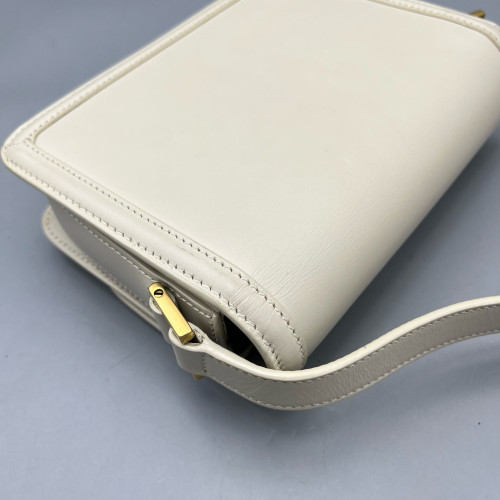 Yves Saint Laurent Medium Solferino Calfskin White