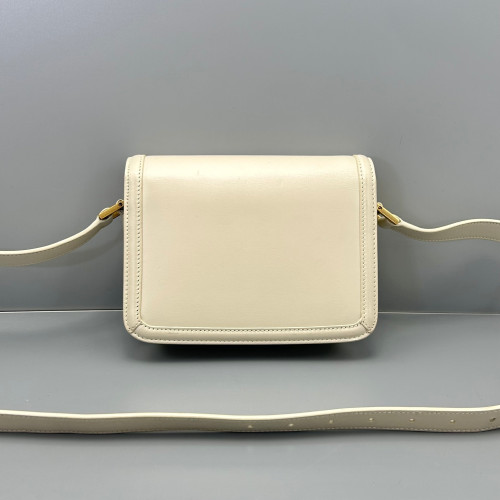 Yves Saint Laurent Medium Solferino Calfskin White